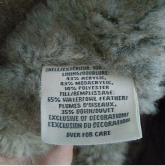Abercrombie Puffer Bomber Brown Fur L Down Feather - Picture 6 of 8